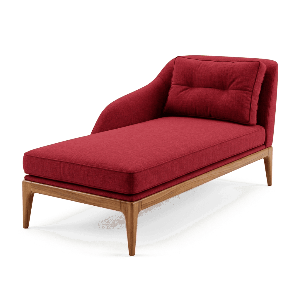 Artisanal Crimson Chaise Daybed